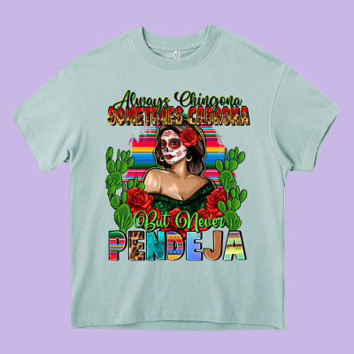 Mexican Chingona Heavy Core Tee Designed By Fadigitalartstudio