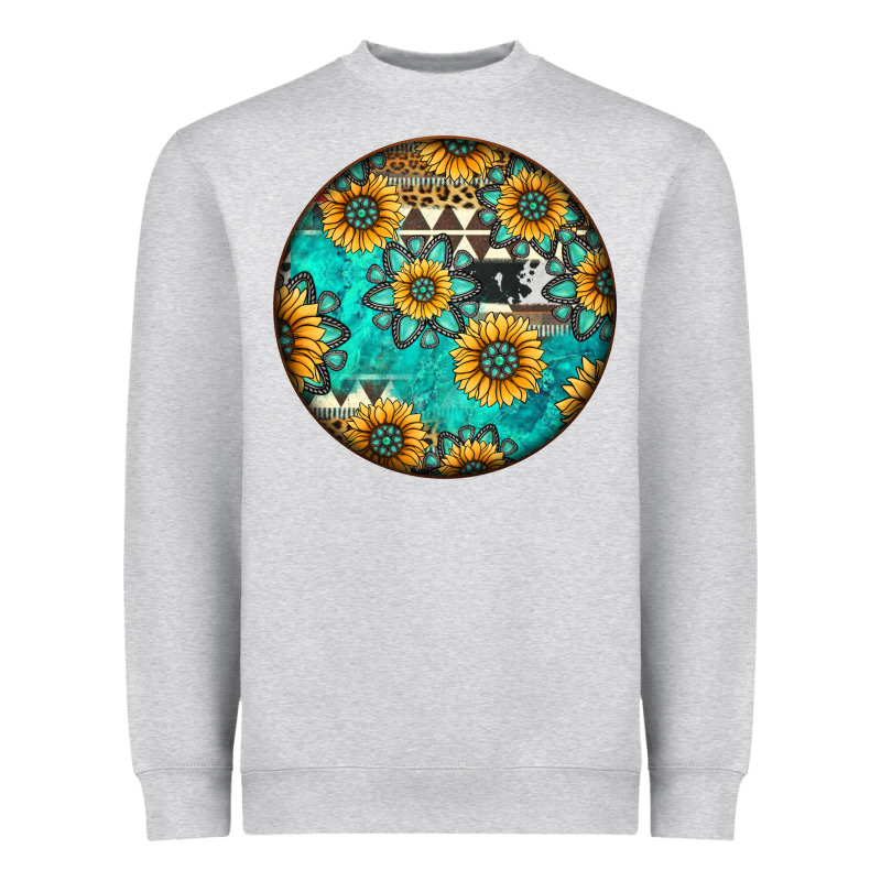 Round Western Pattern Heavyweight Sweatshirt by Jasminsmagicworld | Teevron
