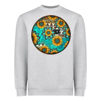 Heather Grey Round western pattern Heavyweight Sweatshirt - Jasminsmagicworld