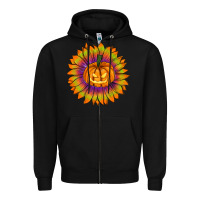 Black Halloween Sunflower Zipper Hoodie - RanaPortraitStore