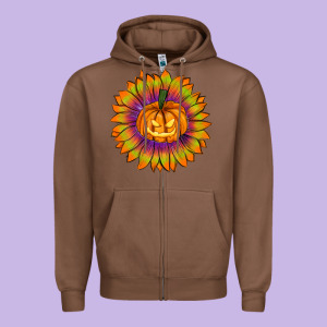 Halloween Sunflower Zipper Hoodie Designed By Ranaportraitstore