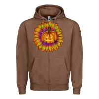 Chestnut Halloween Sunflower Zipper Hoodie - RanaPortraitStore
