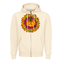 Sandshell Halloween Sunflower Zipper Hoodie - RanaPortraitStore