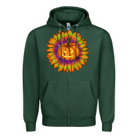 Sports Green Halloween Sunflower Zipper Hoodie - RanaPortraitStore