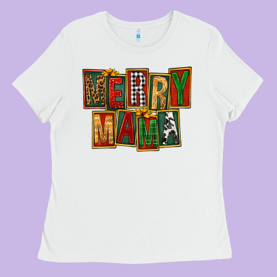 Merry Mama Ladies Tee Designed By Fadigitalartstudio