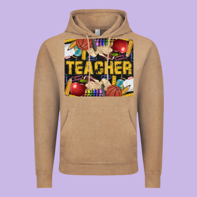 Western Teacher Black And Glitter Vintage Hoodie Designed By Lillyallendesigns