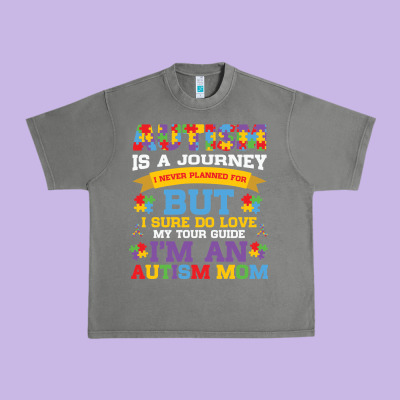 Lil Autism Mom Urban Heavy Tee Designed By Cowhidedigitalart