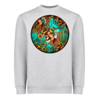 Heather Grey western pattern circle Heavyweight Sweatshirt - Jasminsmagicworld