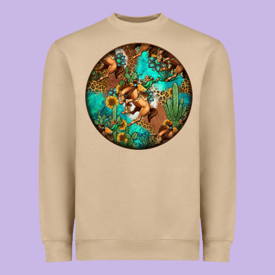 Western Pattern Circle Heavyweight Sweatshirt Designed By Jasminsmagicworld