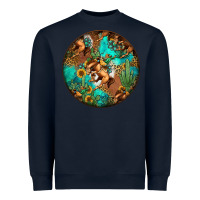 Navy western pattern circle Heavyweight Sweatshirt - Jasminsmagicworld