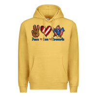 Antique Gold Peace Love Fireworks Premium Hoodie - Jasminsmagicworld
