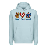 Blue Mist Peace Love Fireworks Premium Hoodie - Jasminsmagicworld