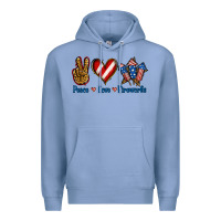Colony Blue Peace Love Fireworks Premium Hoodie - Jasminsmagicworld