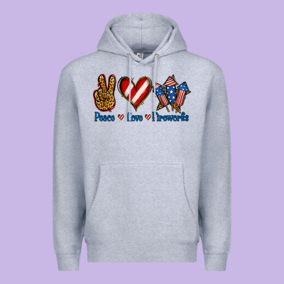Peace Love Fireworks Premium Hoodie Designed By Jasminsmagicworld