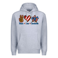 Heather Grey Peace Love Fireworks Premium Hoodie - Jasminsmagicworld