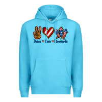 Ocean Blue Peace Love Fireworks Premium Hoodie - Jasminsmagicworld
