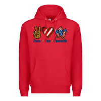 Red Peace Love Fireworks Premium Hoodie - Jasminsmagicworld