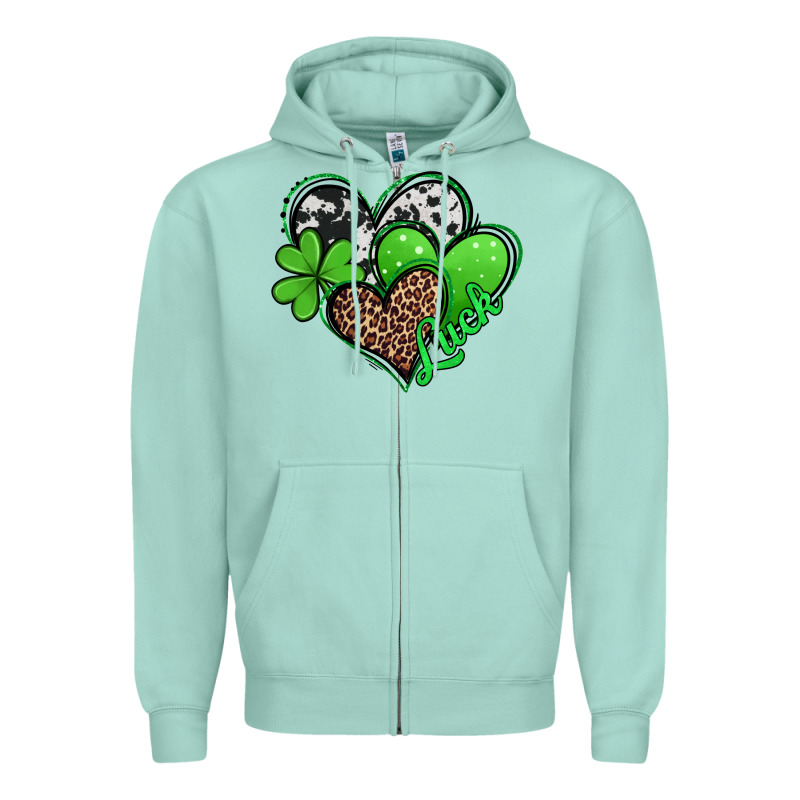 St Patricks Day Hearts Zipper Hoodie by Jasminsmagicworld | Teevron