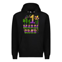 Black my first mardi gras glitter fleur de lis Premium Hoodie - Artiststas