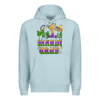Blue Mist my first mardi gras glitter fleur de lis Premium Hoodie - Artiststas