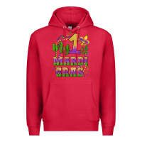 Cardinal my first mardi gras glitter fleur de lis Premium Hoodie - Artiststas