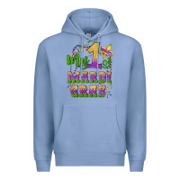 Colony Blue my first mardi gras glitter fleur de lis Premium Hoodie - Artiststas