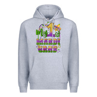 Heather Grey my first mardi gras glitter fleur de lis Premium Hoodie - Artiststas