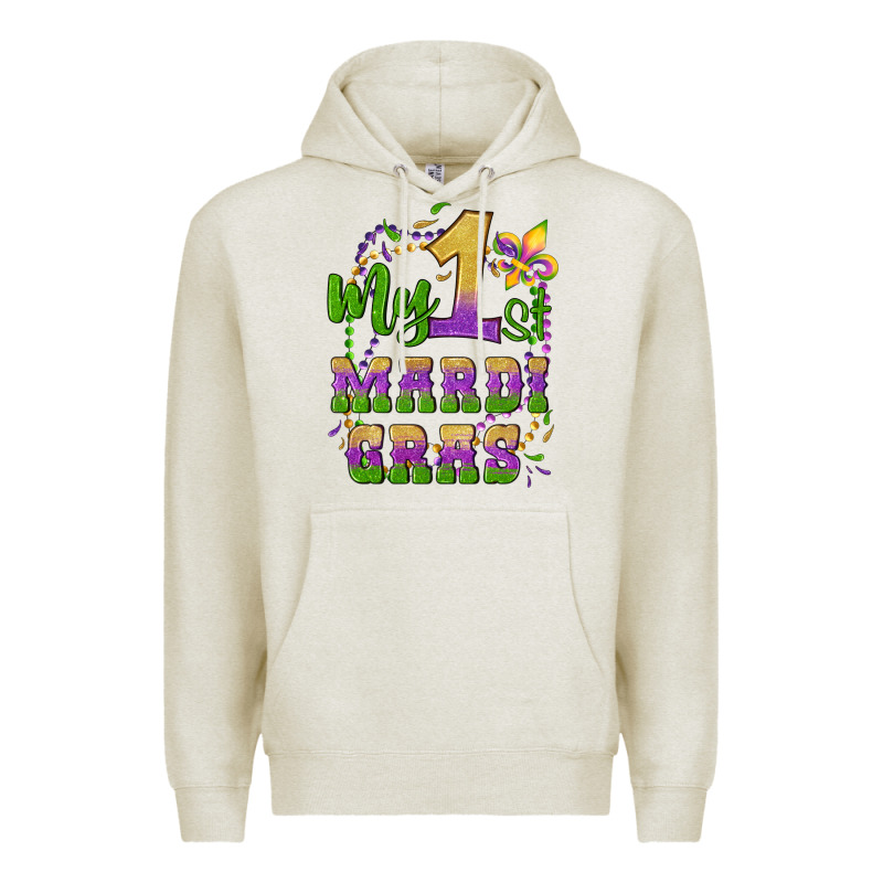 My First Mardi Gras Glitter Fleur De Lis Premium Hoodie by Artiststas | Teevron