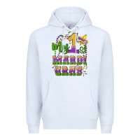 White my first mardi gras glitter fleur de lis Premium Hoodie - Artiststas