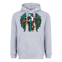 Heather Grey western wings cross blessed Heavyweight Hoodie - RanaPortraitStore