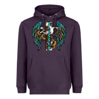 Plum western wings cross blessed Heavyweight Hoodie - RanaPortraitStore