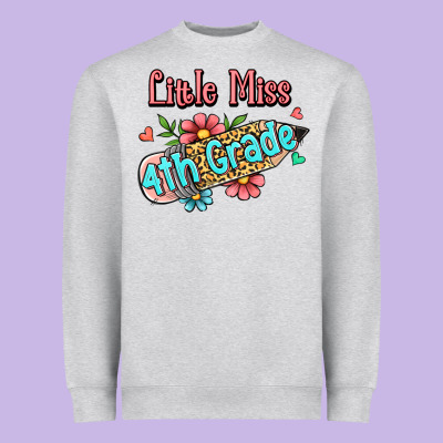 Little Miss Fourth Grade Heavyweight Sweatshirt Designed By Jasminsmagicworld