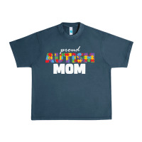 Midnight Navy LIL Autism Mom Urban Heavy Tee - CowhideDigitalArt