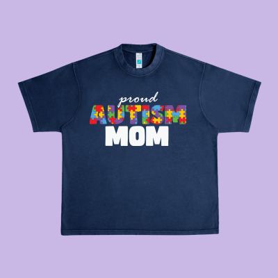 Lil Autism Mom Urban Heavy Tee Designed By Cowhidedigitalart