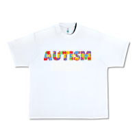 White LIL Autism Mom Urban Heavy Tee - CowhideDigitalArt