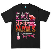 Black eat sleep nails repeat bbs Premium Tee - BundleAndBundleShop