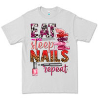 Dove Grey eat sleep nails repeat bbs Premium Tee - BundleAndBundleShop