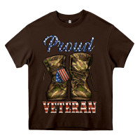 Chocolate Brown proud veteran camo shoes Heavy Core Tee - Jasminsmagicworld