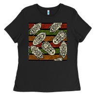 Black african mask seamless pattern Ladies Tee - BundleAndBundleShop