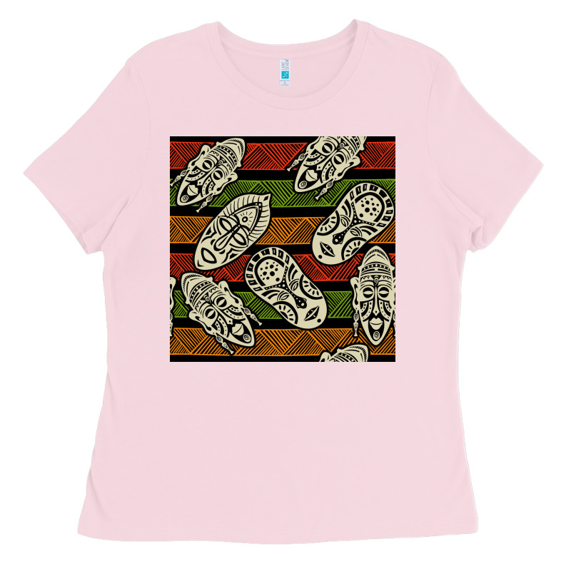 African Mask Seamless Pattern Ladies Tee by BundleAndBundleShop | Teevron