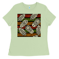 Matcha african mask seamless pattern Ladies Tee - BundleAndBundleShop