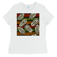 White african mask seamless pattern Ladies Tee - BundleAndBundleShop