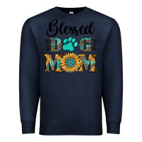 Navy Blessed dog mom Premium Sweatshirt - RanaPortraitStore