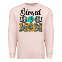 Pale Pink Blessed dog mom Premium Sweatshirt - RanaPortraitStore