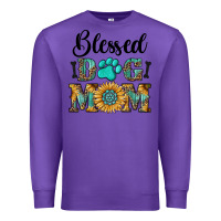 Purple Blessed dog mom Premium Sweatshirt - RanaPortraitStore