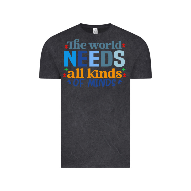 The World Needs All Kinds Of Minds Vintage Tee by CowhideDigitalArt | Teevron