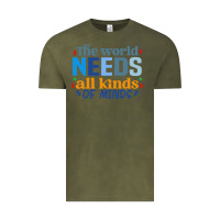 Vintage Olive The world needs all kinds of minds Vintage Tee - CowhideDigitalArt