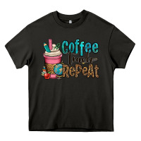 Asphalt coffee teach repeat Heavy Core Tee - OliviaCreatesArt