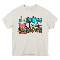 Cream coffee teach repeat Heavy Core Tee - OliviaCreatesArt