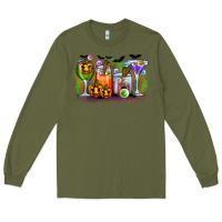 Army Green halloween Long Sleeve Tee - CowhideDigitalArt